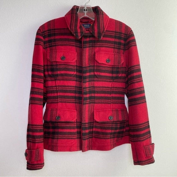 RALPH LAUREN Annabel Utility Tartan Plaid Wool Twill Shirt Jacket 2 NWT - Picture 1 of 13